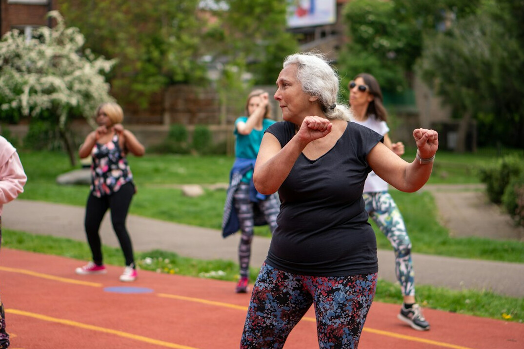 senior doing light exercise