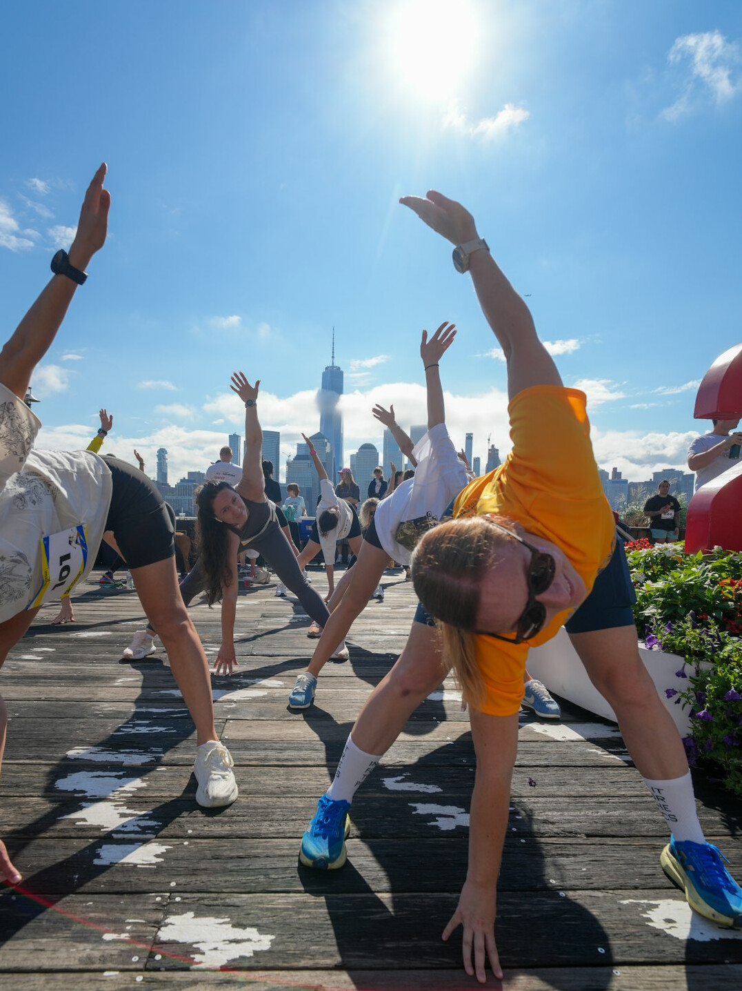 group fitness class outdoors