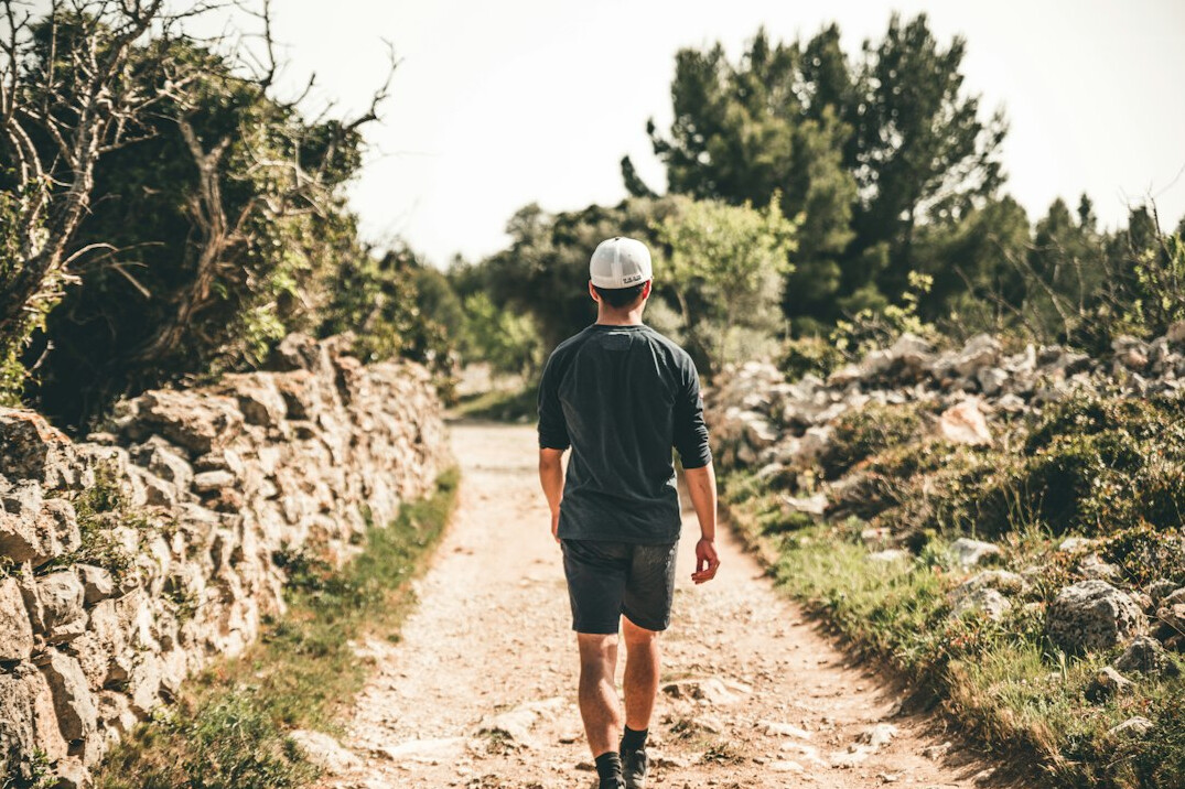 man running on path